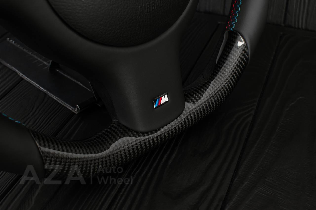 Steering wheel BMW E46 SMG (less paddles) Flat bottom /Carbon fiber/ Napa - Image 10