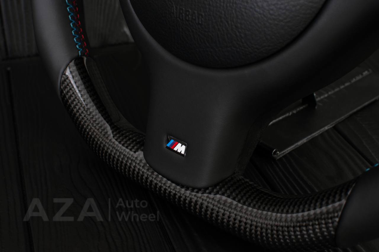 Steering wheel BMW E46 SMG (less paddles) Flat bottom /Carbon fiber/ Napa - Image 11