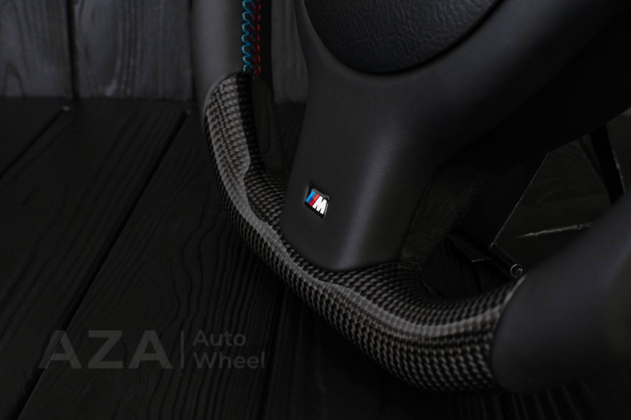 Steering wheel BMW E46 SMG (less paddles) Flat bottom /Carbon fiber/ Napa - Image 12