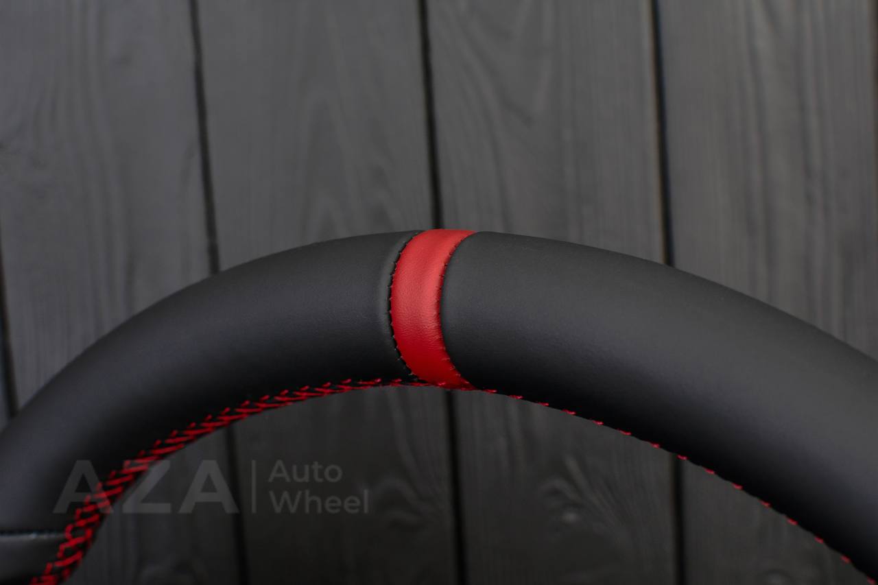 Steering wheel GM, OBS (1988-1994) Custom shape Napa/Red details - Image 6