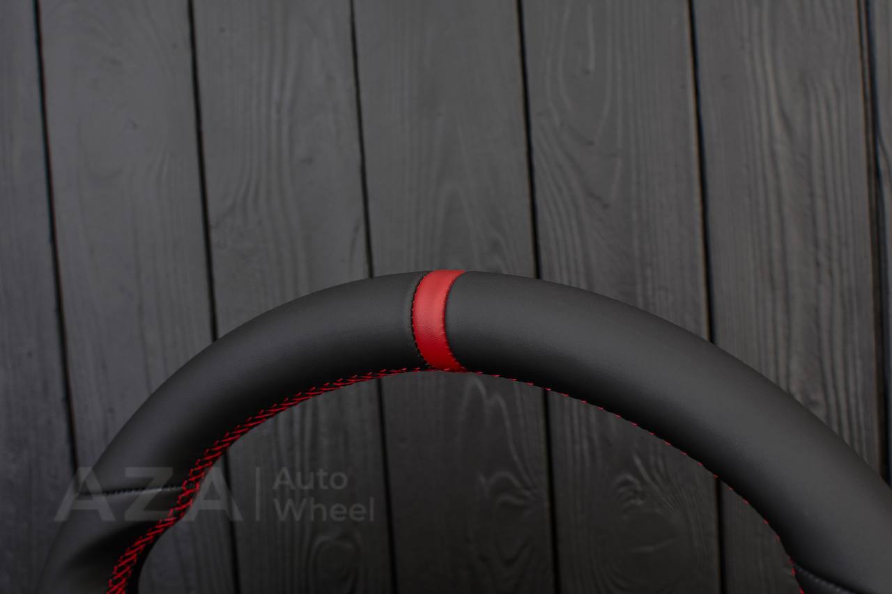 Steering wheel GM, OBS (1988-1994) Custom shape Napa/Red details - Image 7