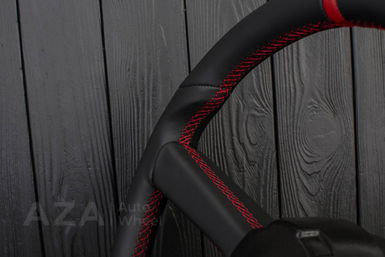 Steering wheel GM, OBS (1988-1994) Custom shape Napa/Red details - Image 12