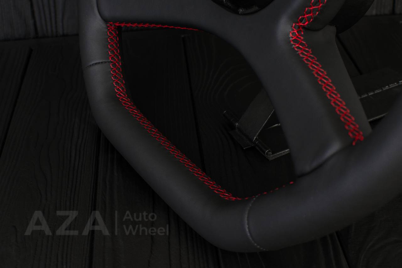 Steering wheel GM, OBS (1988-1994) Custom shape Napa/Red details - Image 13