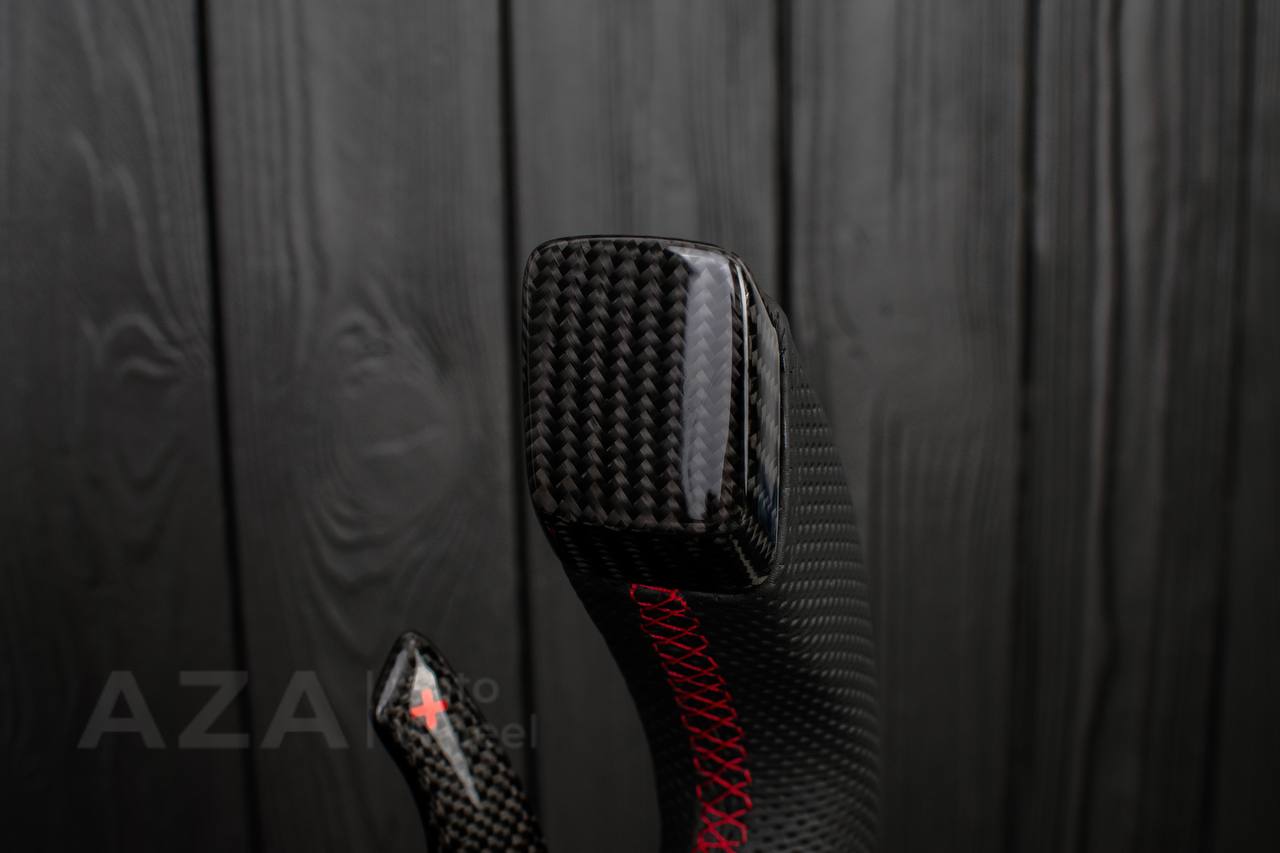 Steering wheel Chevrolet Corvette C7 2014-2019 Jet style rev match or +- paddles (can be any color stitch) Carbon fiber/Perforated leather - Image 15