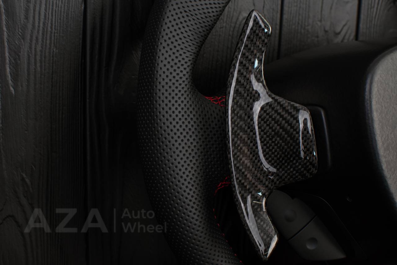 Steering wheel Chevrolet Corvette C7 2014-2019 Jet style rev match or +- paddles (can be any color stitch) Carbon fiber/Perforated leather - Image 16