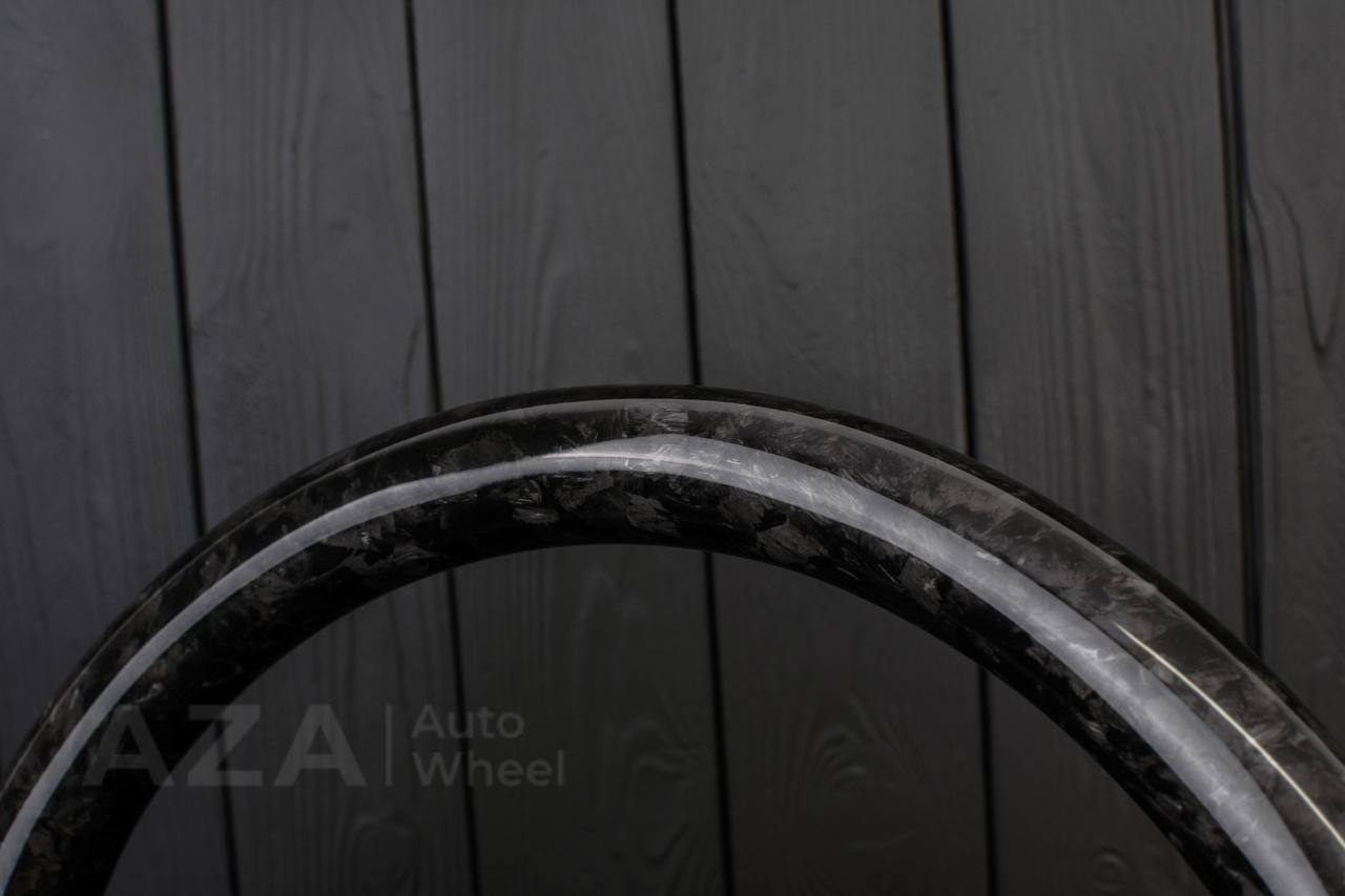 Steering wheel Square Body GM C/K/C10/C5/K5/K10/K20/K30 (1973-1987) Forged carbon fiber/Perforated leather (can be any color stitching and stripe) - Image 8