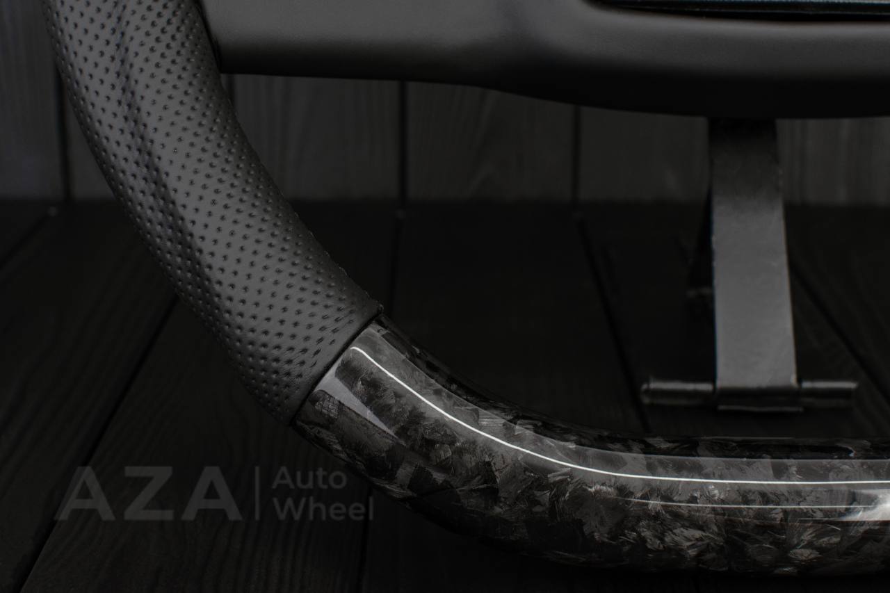 Steering wheel Square Body GM C/K/C10/C5/K5/K10/K20/K30 (1973-1987) Forged carbon fiber/Perforated leather (can be any color stitching and stripe) - Image 14