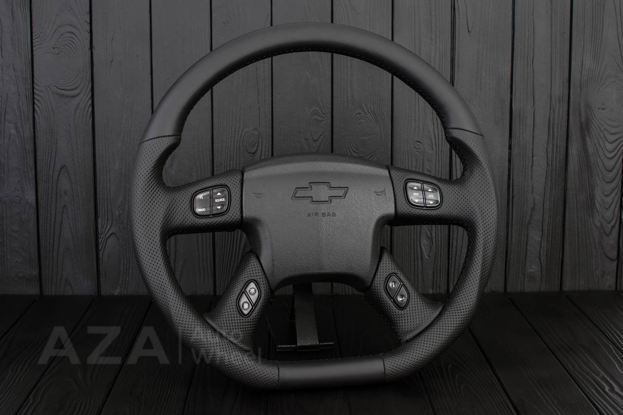 Steering wheel GM, Silverado, Sierra, Yukon, H2, Trailblazer, Denali (2003+) Napa/Perforated leather - Image 2