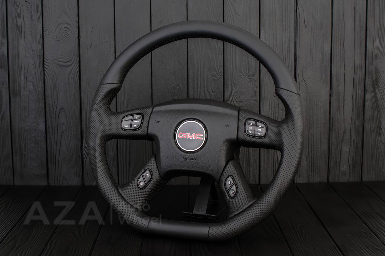 Steering wheel GM, Silverado, Sierra, Yukon, H2, Trailblazer, Denali (2003+) Napa/Perforated leather - Image 4