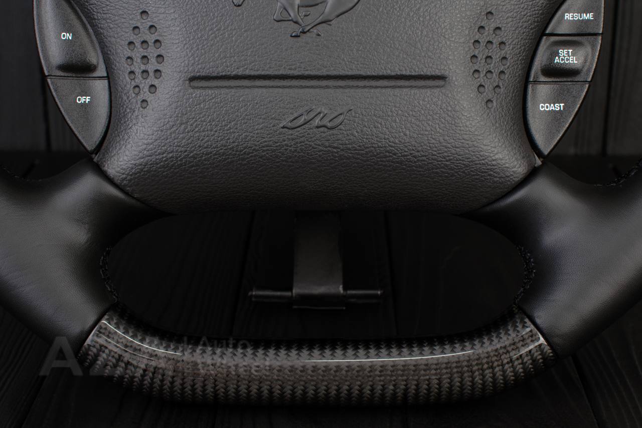 Steering wheel Ford Mustang 94-2004 GT Cobra Carbon fiber/Smooth leather/Red leather stripe - Image 14