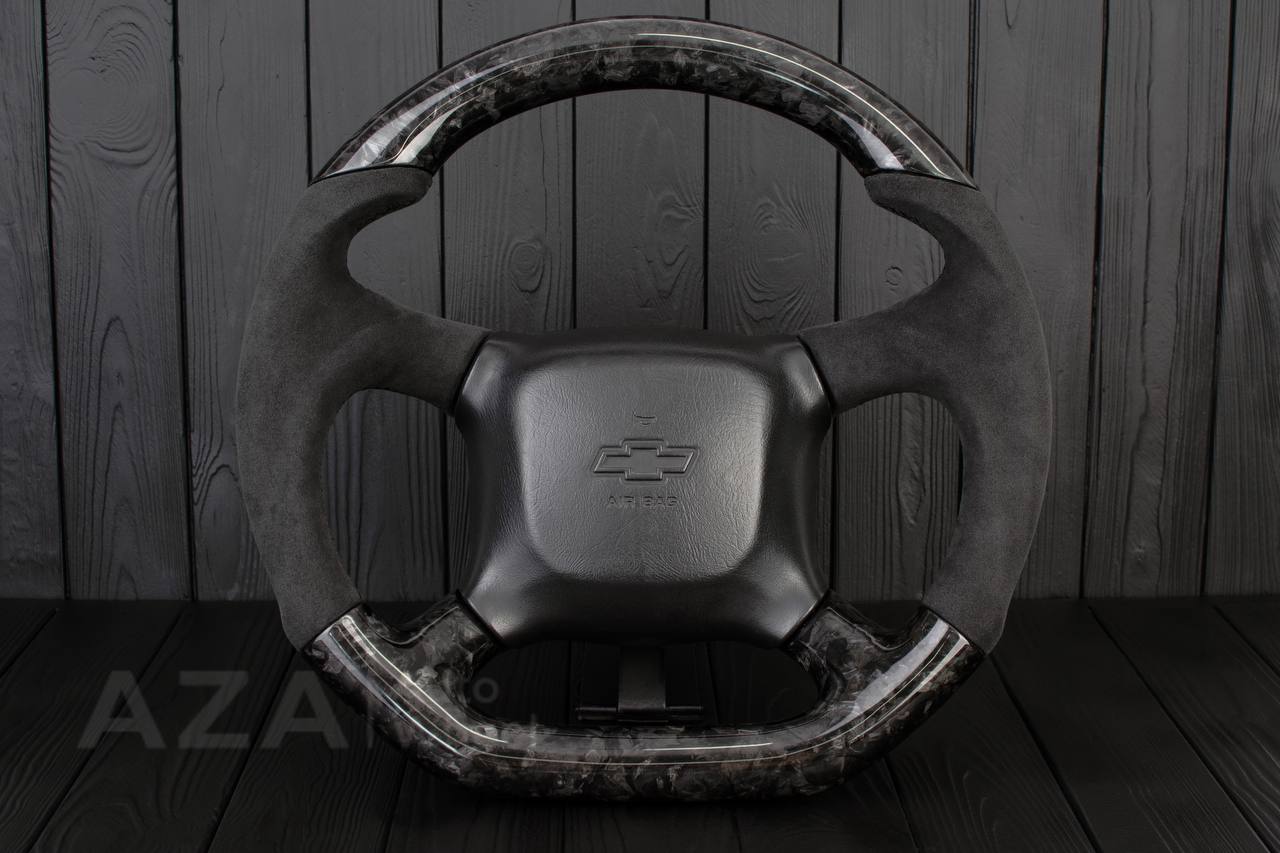 Steering wheel GM Silverado, Sierra, Escalade, Yukon, S10, Blazer, Tahoe, Suburban (1998-2002) Forged Carbon fiber/Alcantara