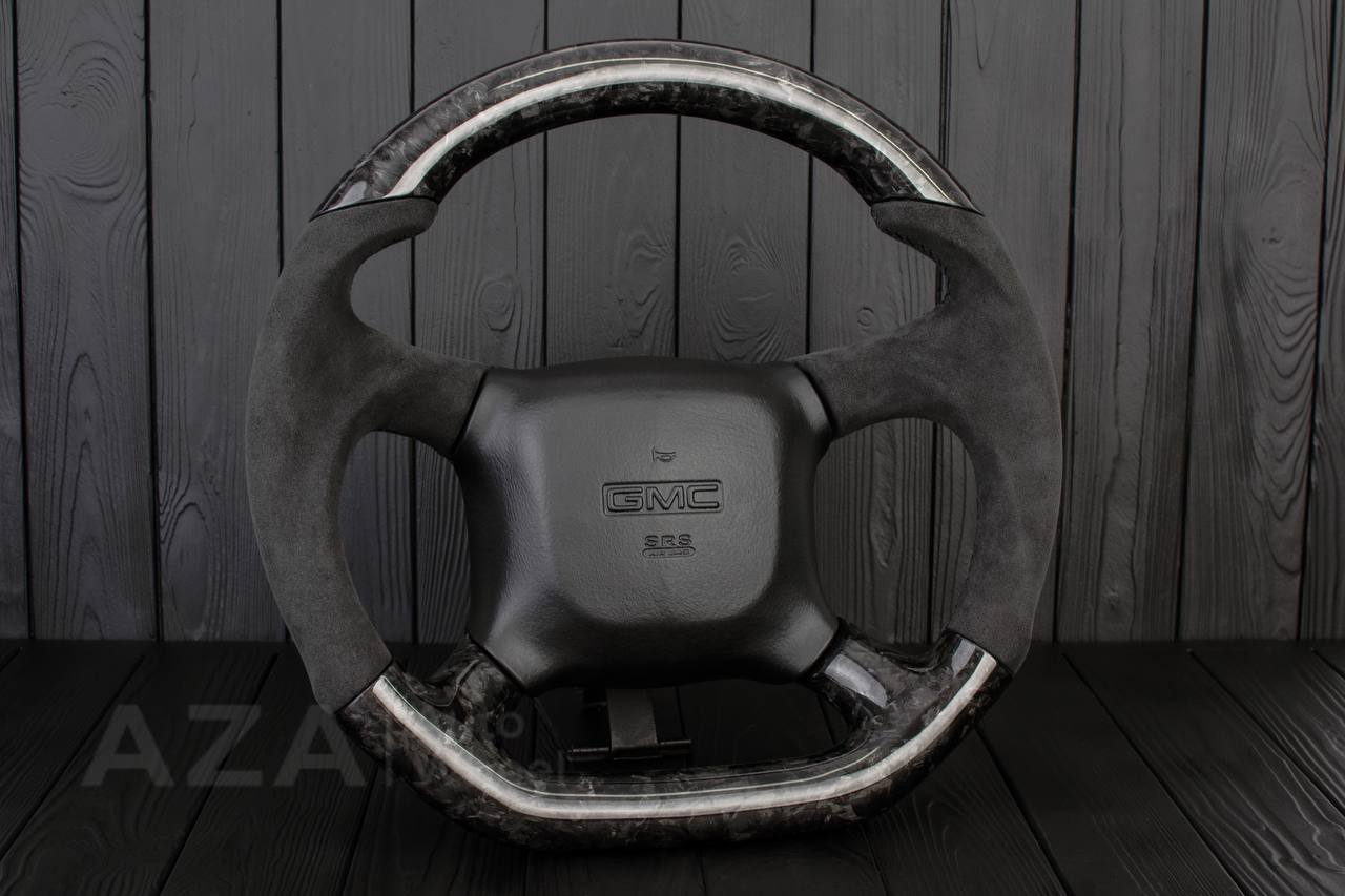 Steering wheel GM Silverado, Sierra, Escalade, Yukon, S10, Blazer, Tahoe, Suburban (1998-2002) Forged Carbon fiber/Alcantara - Image 4