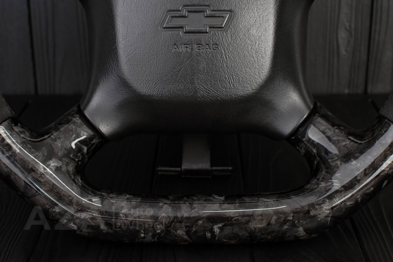 Steering wheel GM Silverado, Sierra, Escalade, Yukon, S10, Blazer, Tahoe, Suburban (1998-2002) Forged Carbon fiber/Alcantara - Image 11