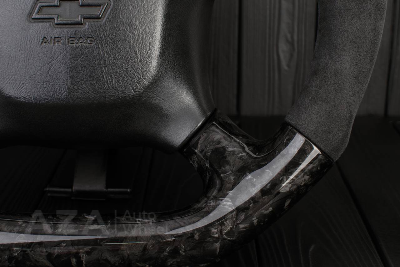 Steering wheel GM Silverado, Sierra, Escalade, Yukon, S10, Blazer, Tahoe, Suburban (1998-2002) Forged Carbon fiber/Alcantara - Image 16
