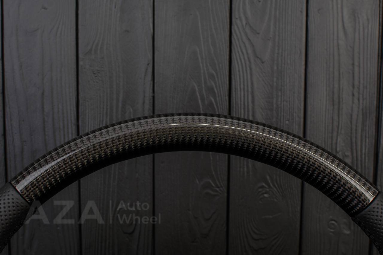 Steering wheel BMW E30 M-Tech 1 Nap 385mm converted to 370mm Carbon fiber/Perforated leather - Image 6