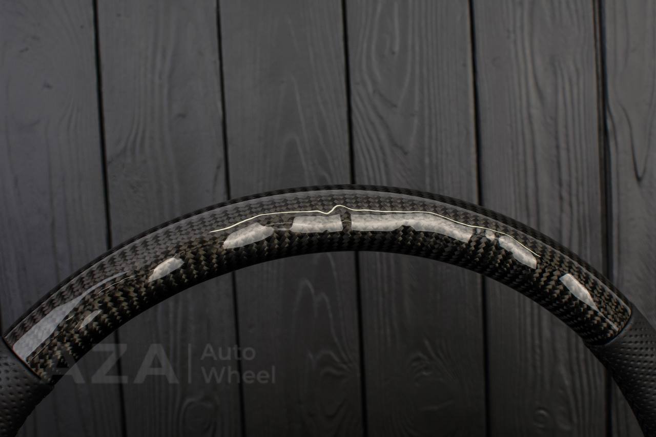 Steering wheel BMW E30 M-Tech 1 Nap 385mm converted to 370mm Carbon fiber/Perforated leather - Image 9