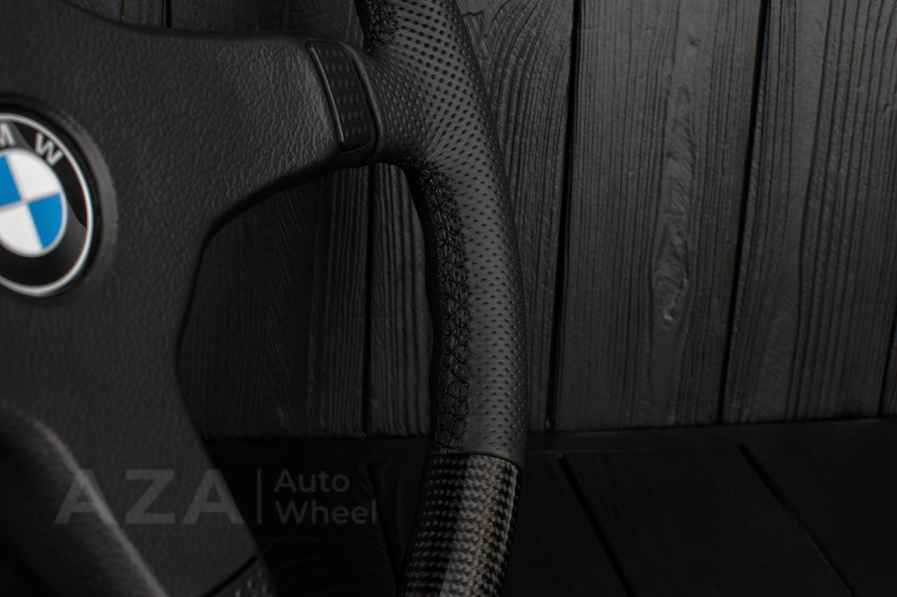 Steering wheel BMW E30 M-Tech 1 Nap 385mm converted to 370mm Carbon fiber/Perforated leather - Image 16