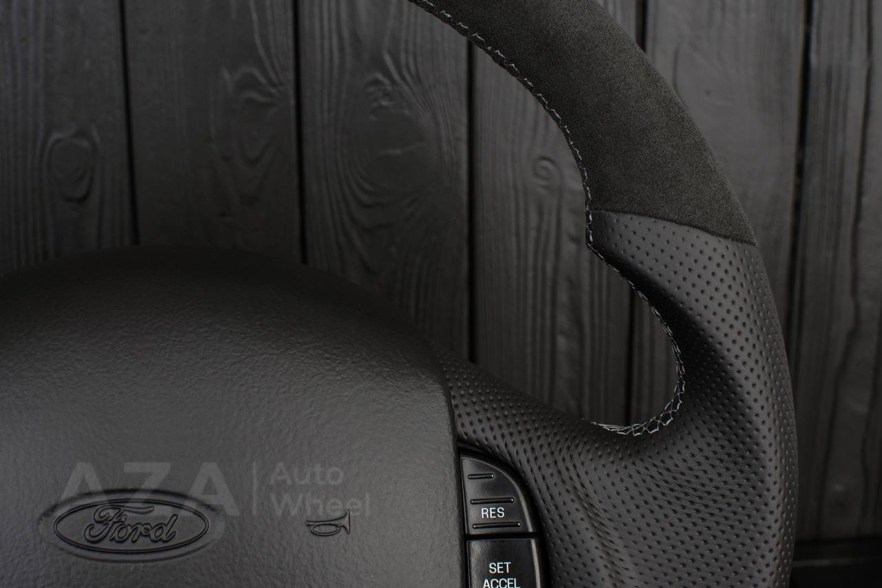Steering wheel Ford F150/F250/F350 97-2007 Alcantara/Perforated leather/Grey details - Image 6