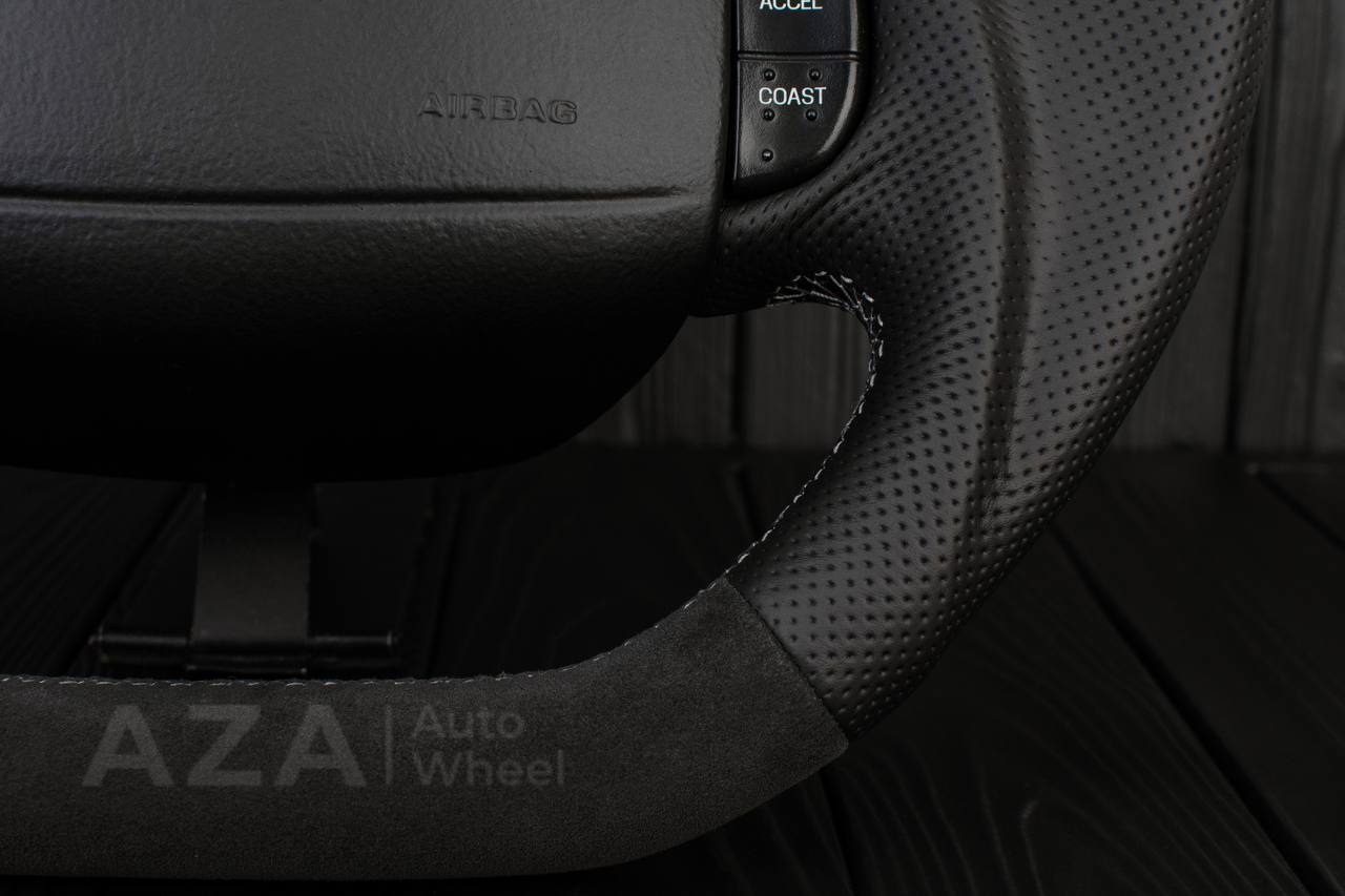 Steering wheel Ford F150/F250/F350 97-2007 Alcantara/Perforated leather/Grey details - Image 11