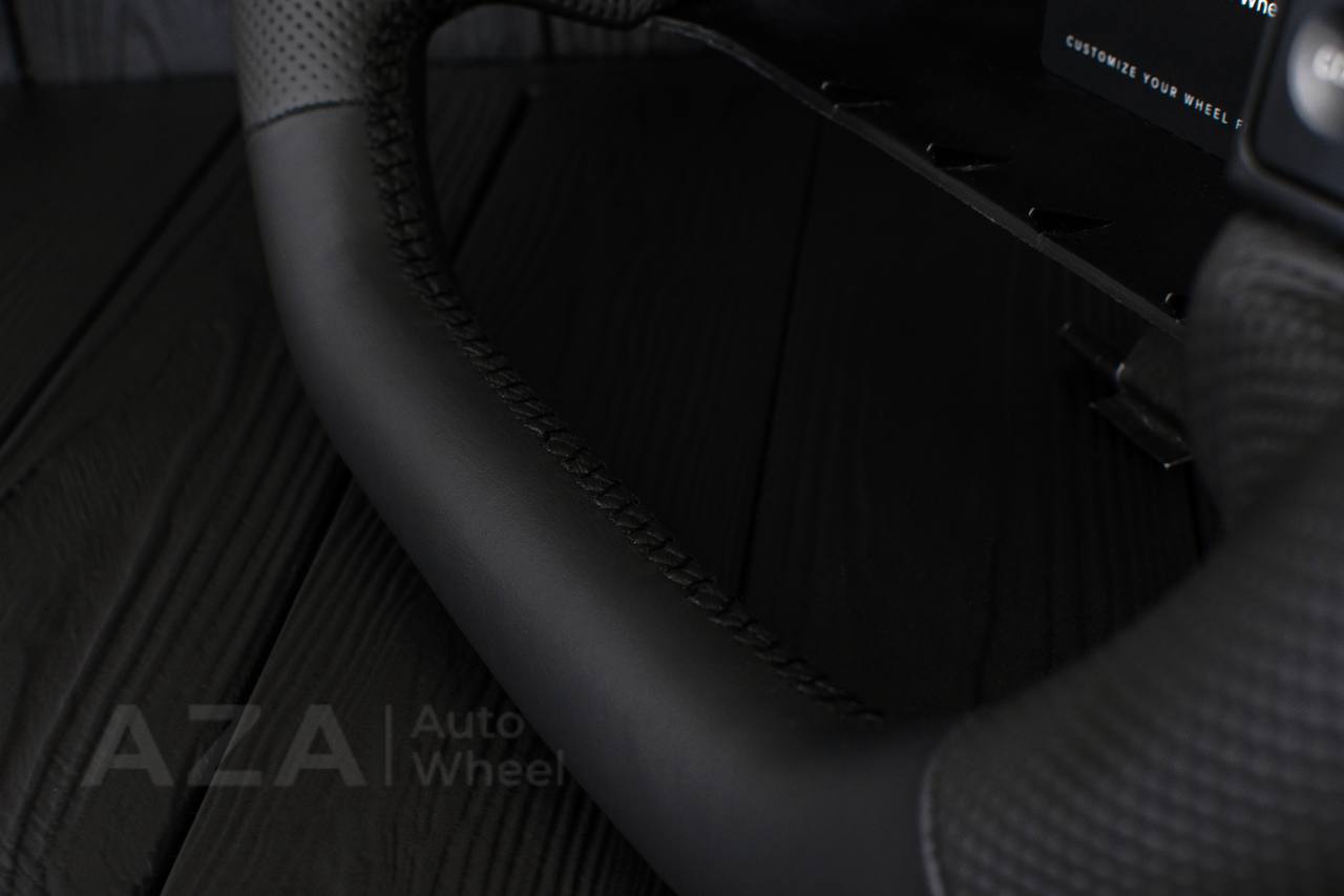 Steering wheel Ford Bronco F150/F250/F350 1994-1996 Napa/Perforated leather/GREEN stripe (can be any color) - Image 9