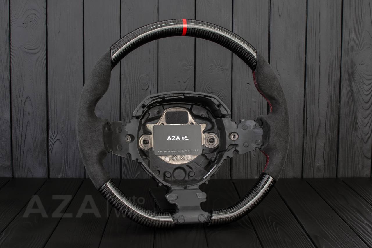 Steering wheel Lamborghini Aventador Carbon fiber/Alcantara/Red stripe (any color details) - Image 3