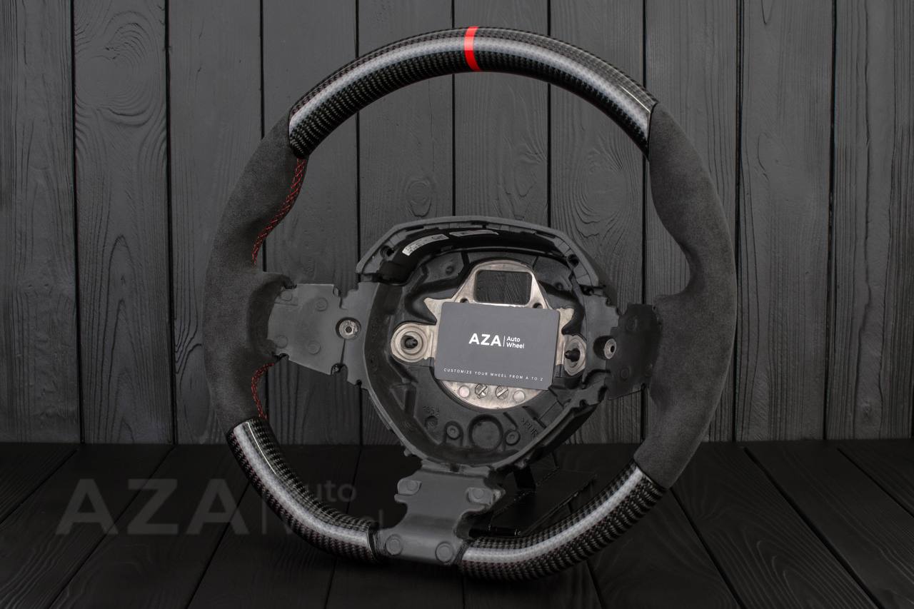Steering wheel Lamborghini Aventador Carbon fiber/Alcantara/Red stripe (any color details) - Image 4