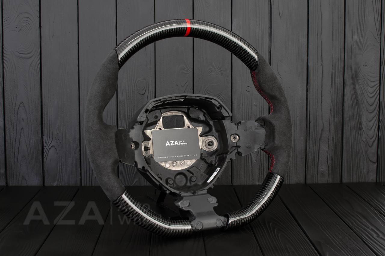 Steering wheel Lamborghini Aventador Carbon fiber/Alcantara/Red stripe (any color details) - Image 5