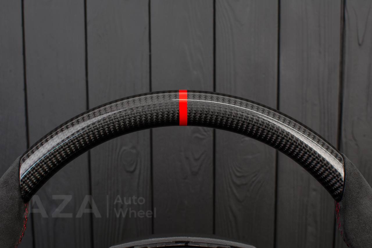 Steering wheel Lamborghini Aventador Carbon fiber/Alcantara/Red stripe (any color details) - Image 7