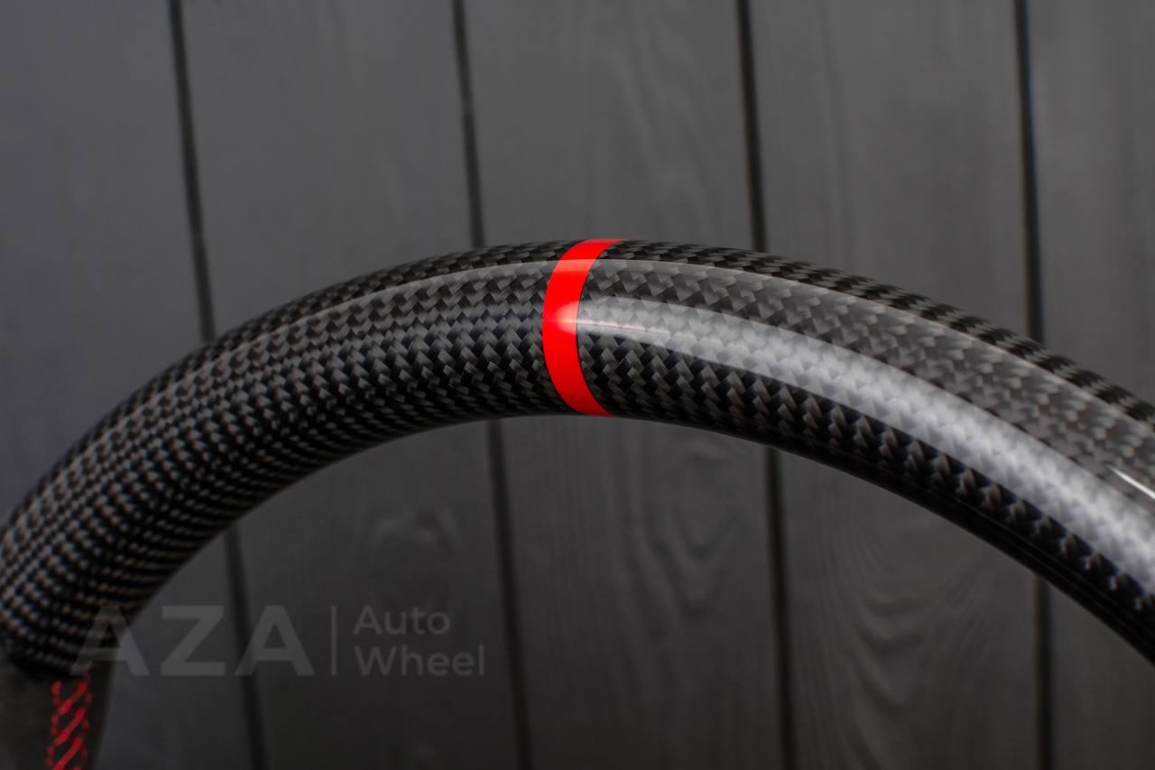 Steering wheel Lamborghini Aventador Carbon fiber/Alcantara/Red stripe (any color details) - Image 14