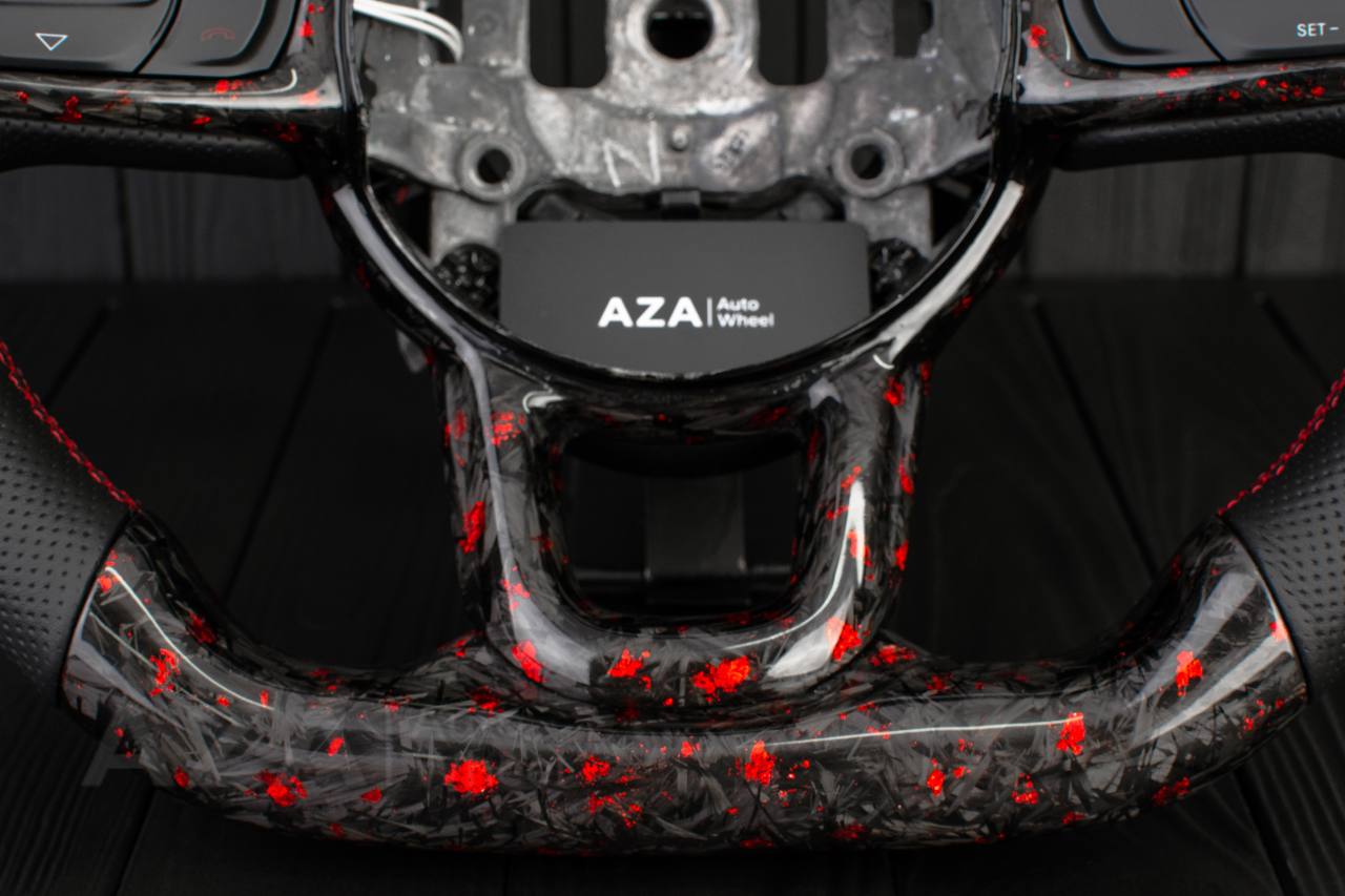 Steering wheel Jeep JL Wrangler 2018-2021 Forged Carbon/Red flakes/Perforated leather/Led screen - Image 5