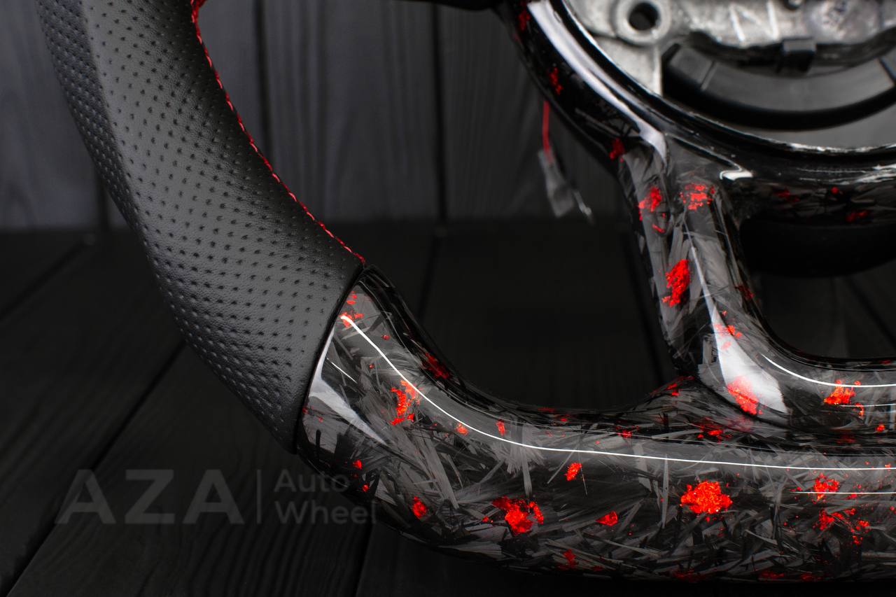 Steering wheel Jeep JL Wrangler 2018-2021 Forged Carbon/Red flakes/Perforated leather/Led screen - Image 9