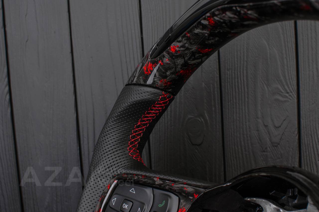 Steering wheel Jeep JL Wrangler 2018-2021 Forged Carbon/Red flakes/Perforated leather/Led screen - Image 12