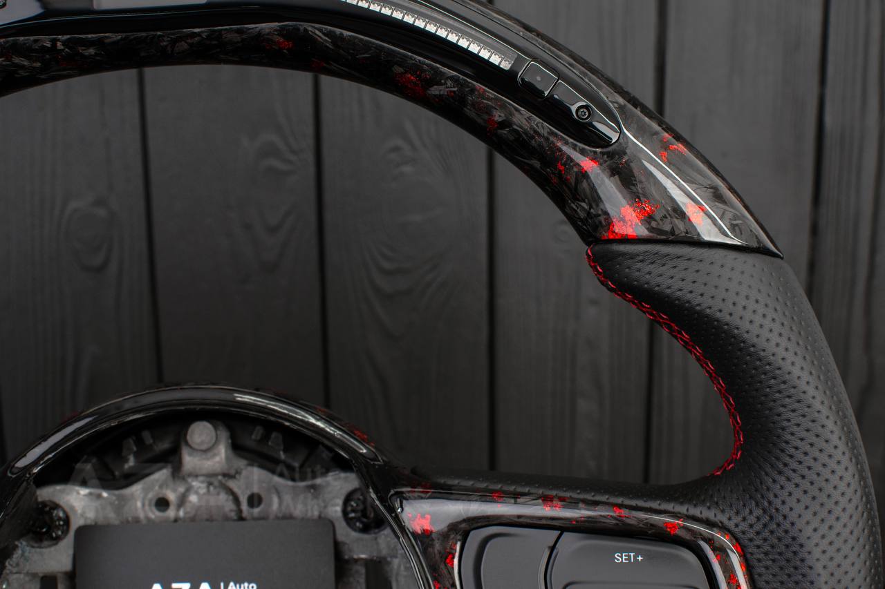 Steering wheel Jeep JL Wrangler 2018-2021 Forged Carbon/Red flakes/Perforated leather/Led screen - Image 13