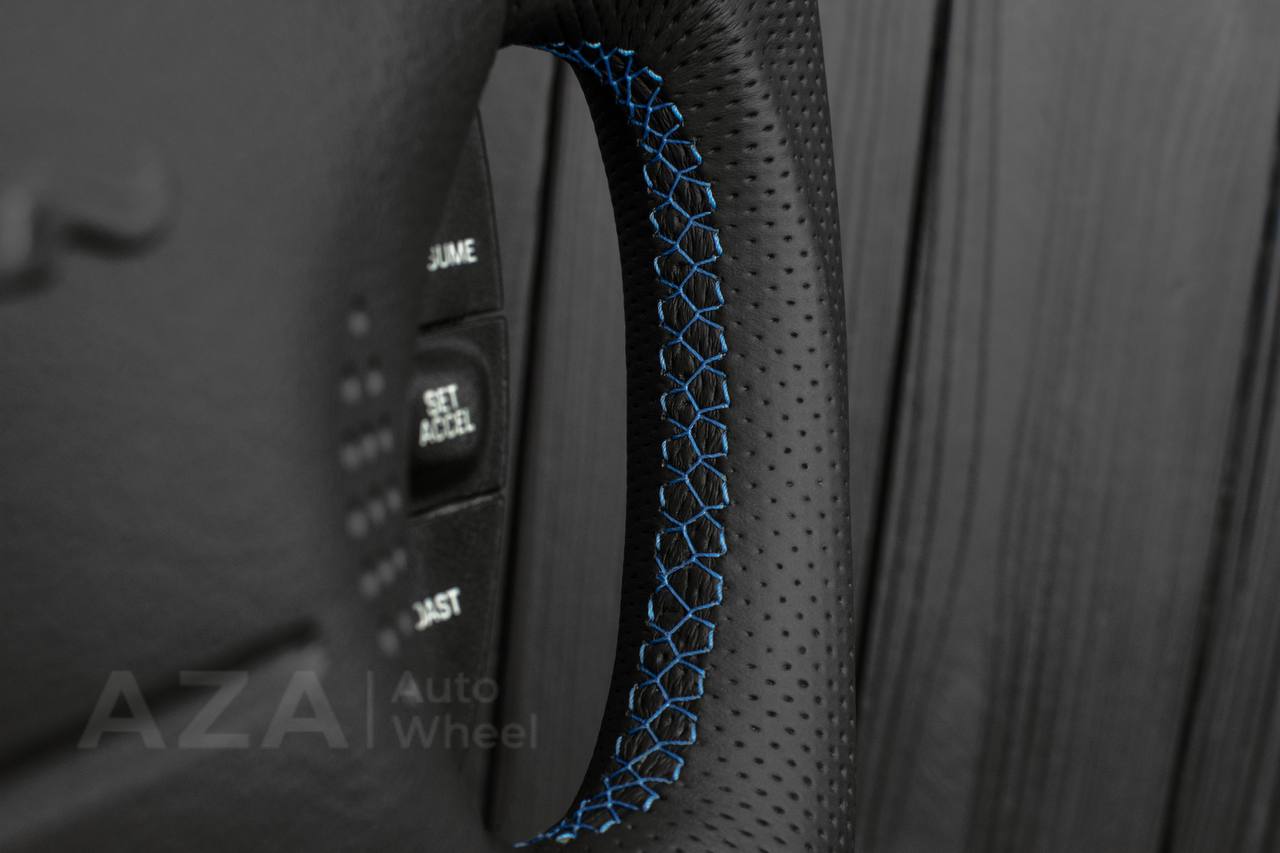 Steering wheel Ford Mustang GT Cobra Napa/Perforated leather/Blue stripe - Image 7