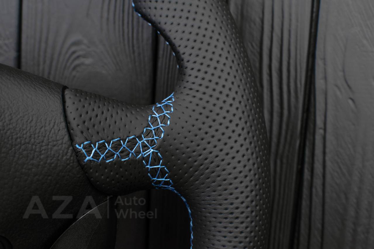 Steering wheel Ford Mustang GT Cobra Napa/Perforated leather/Blue stripe - Image 9