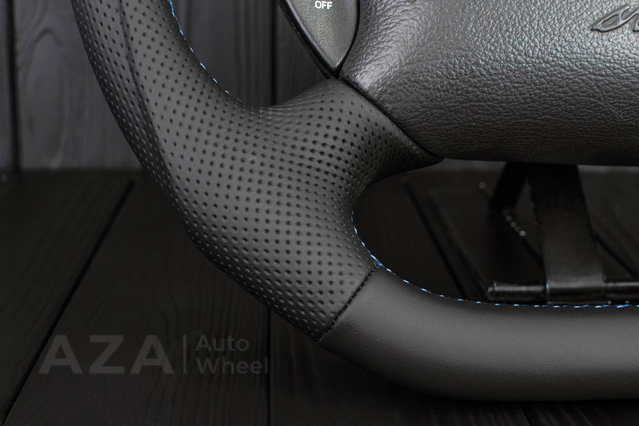 Steering wheel Ford Mustang GT Cobra Napa/Perforated leather/Blue stripe - Image 12