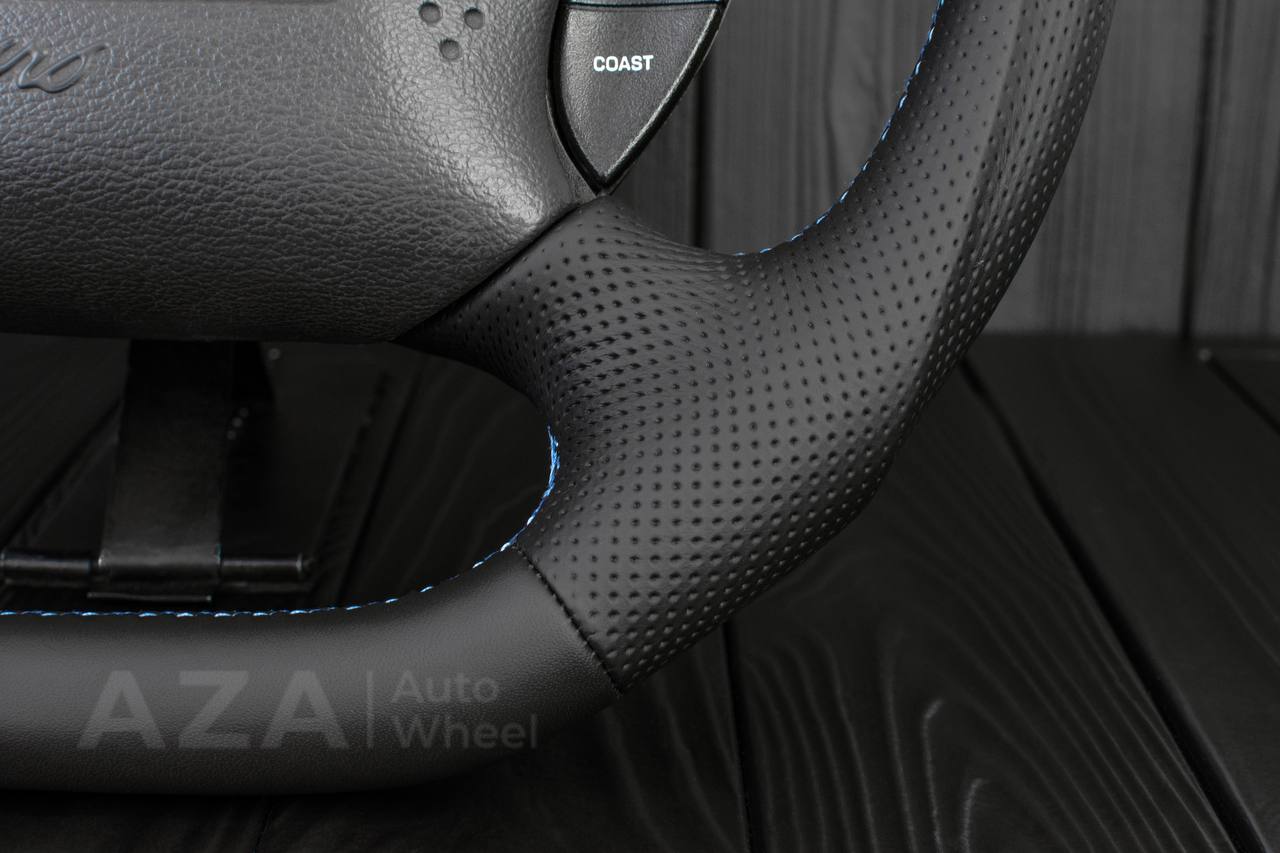 Steering wheel Ford Mustang GT Cobra Napa/Perforated leather/Blue stripe - Image 14