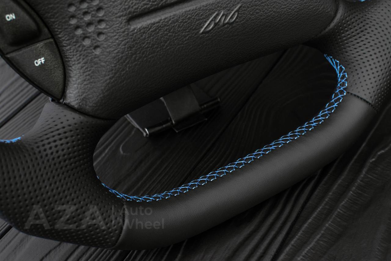 Steering wheel Ford Mustang GT Cobra Napa/Perforated leather/Blue stripe - Image 15