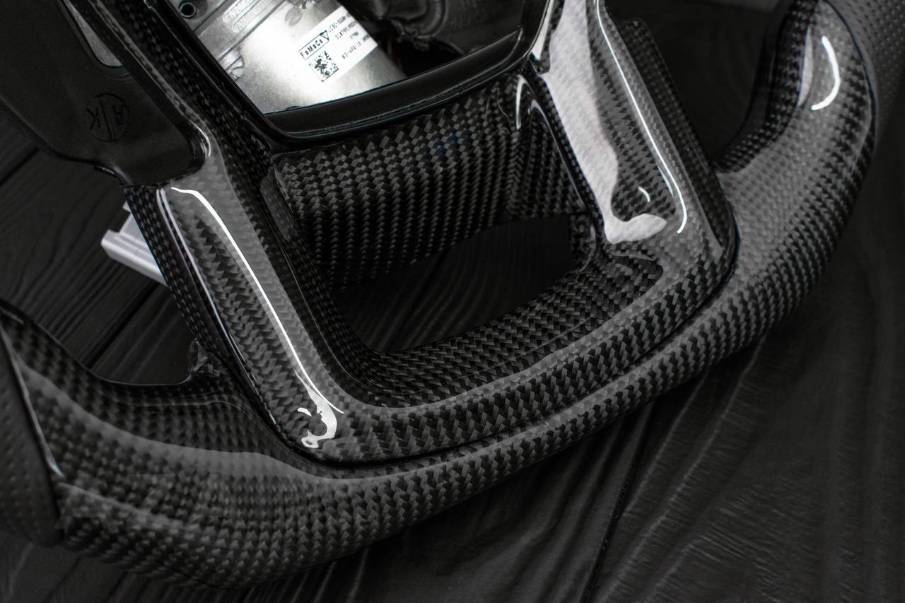 Steering wheel Ford F250/F350 2015-2022 Carbon fiber/Perforated leather/DARK BLUE DETAILS/ ADAPTIVE STEERING/HEATED - Image 10