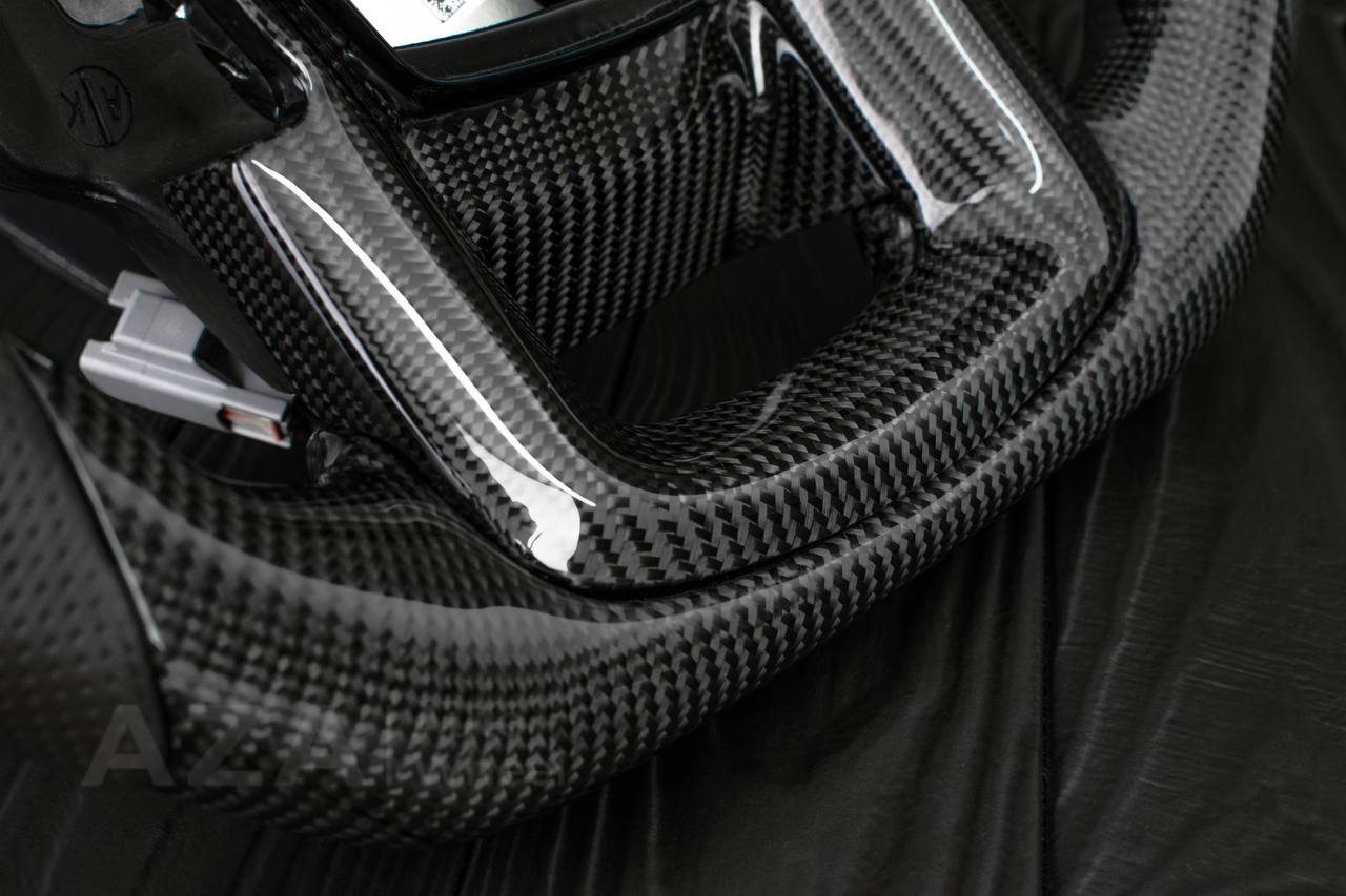 Steering wheel Ford F250/F350 2015-2022 Carbon fiber/Perforated leather/DARK BLUE DETAILS/ ADAPTIVE STEERING/HEATED - Image 11