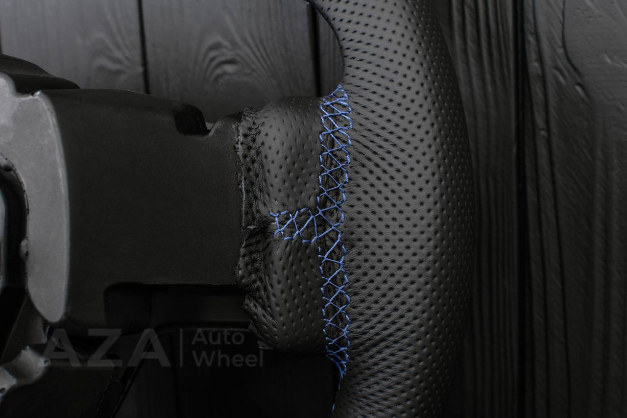 Steering wheel Ford F250/F350 2015-2022 Carbon fiber/Perforated leather/DARK BLUE DETAILS/ ADAPTIVE STEERING/HEATED - Image 14