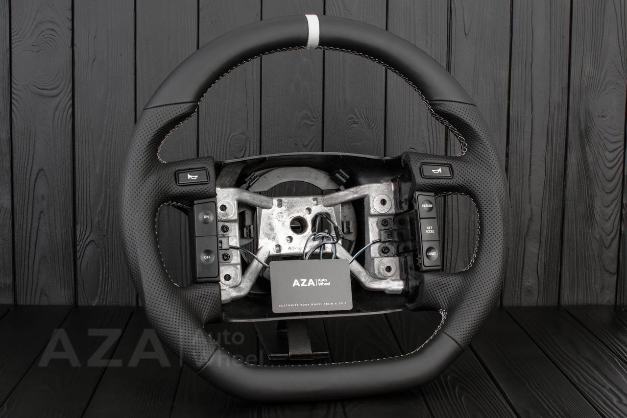 Steering wheel Ford Bronco F150/F250/F350 1994-1996 Napa/Perforated leather/White details (can be any color) - Image 5