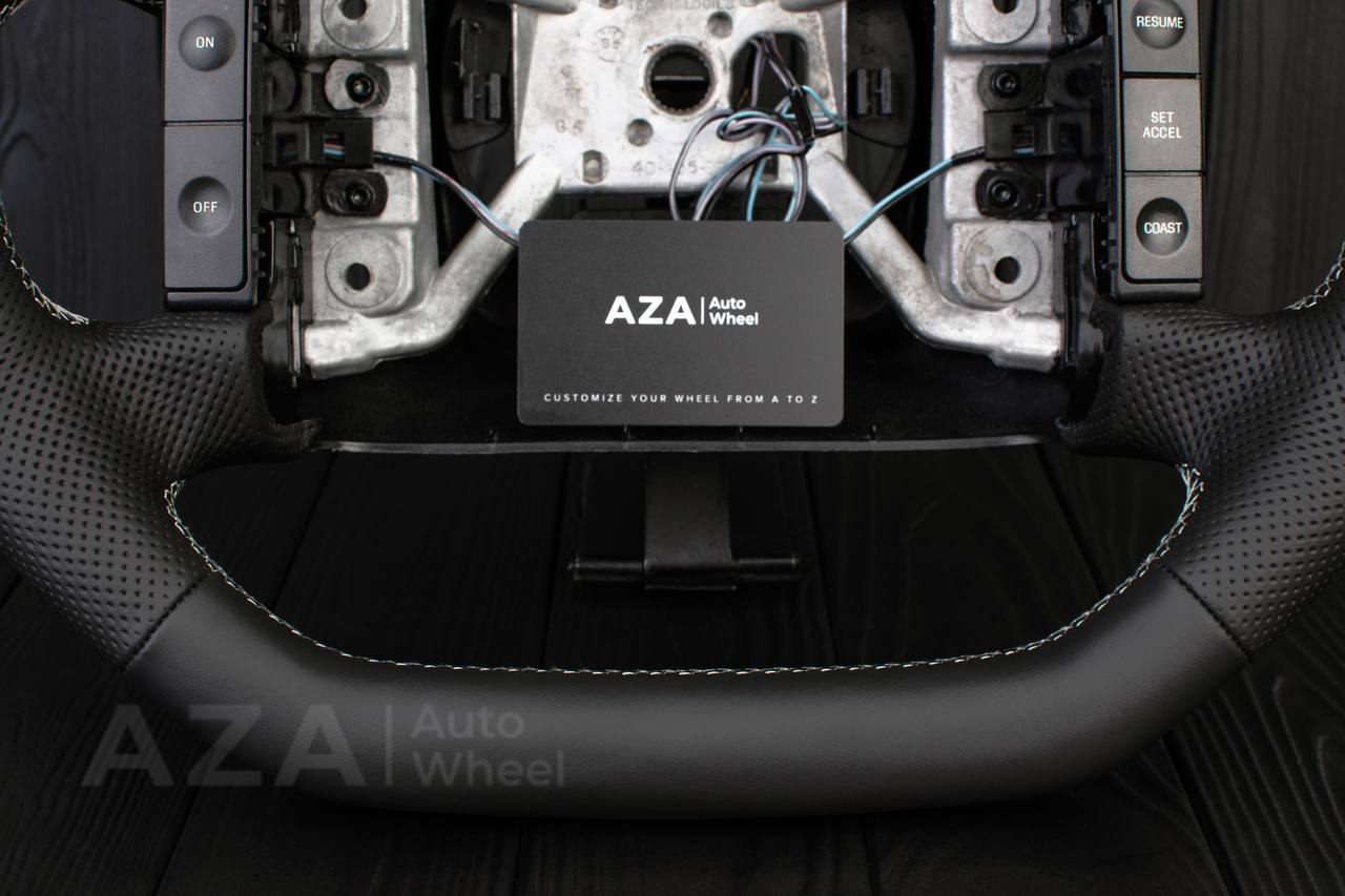 Steering wheel Ford Bronco F150/F250/F350 1994-1996 Napa/Perforated leather/White details (can be any color) - Image 8
