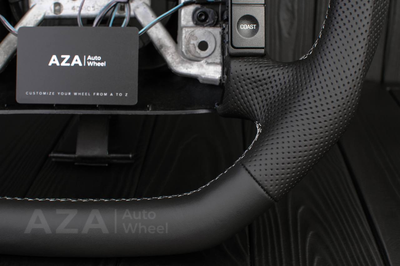 Steering wheel Ford Bronco F150/F250/F350 1994-1996 Napa/Perforated leather/White details (can be any color) - Image 9