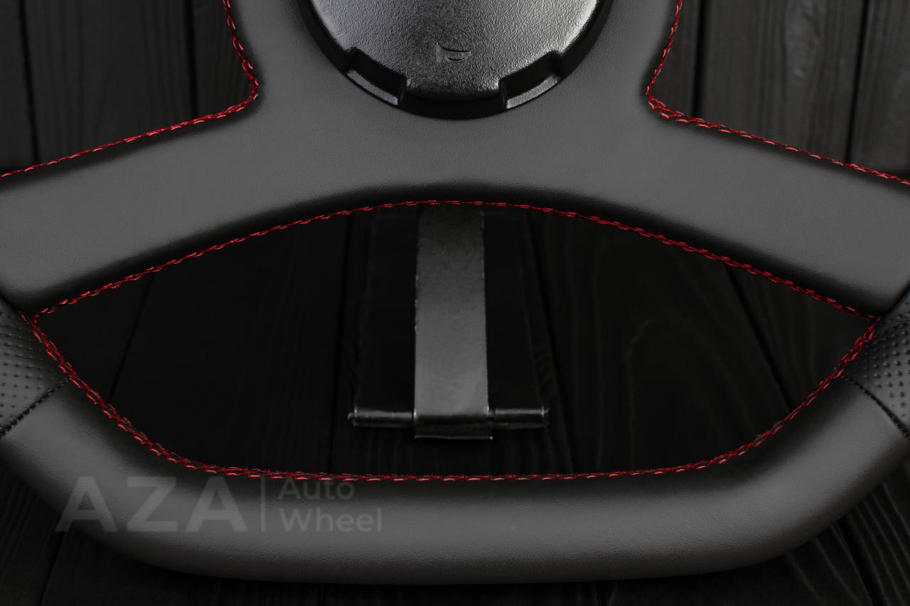 Steering wheel GM, OBS Silverado, Suburan (1988-1994) Flat top+Bottom Napa/Red stripe and detail (can be any color) - Image 12