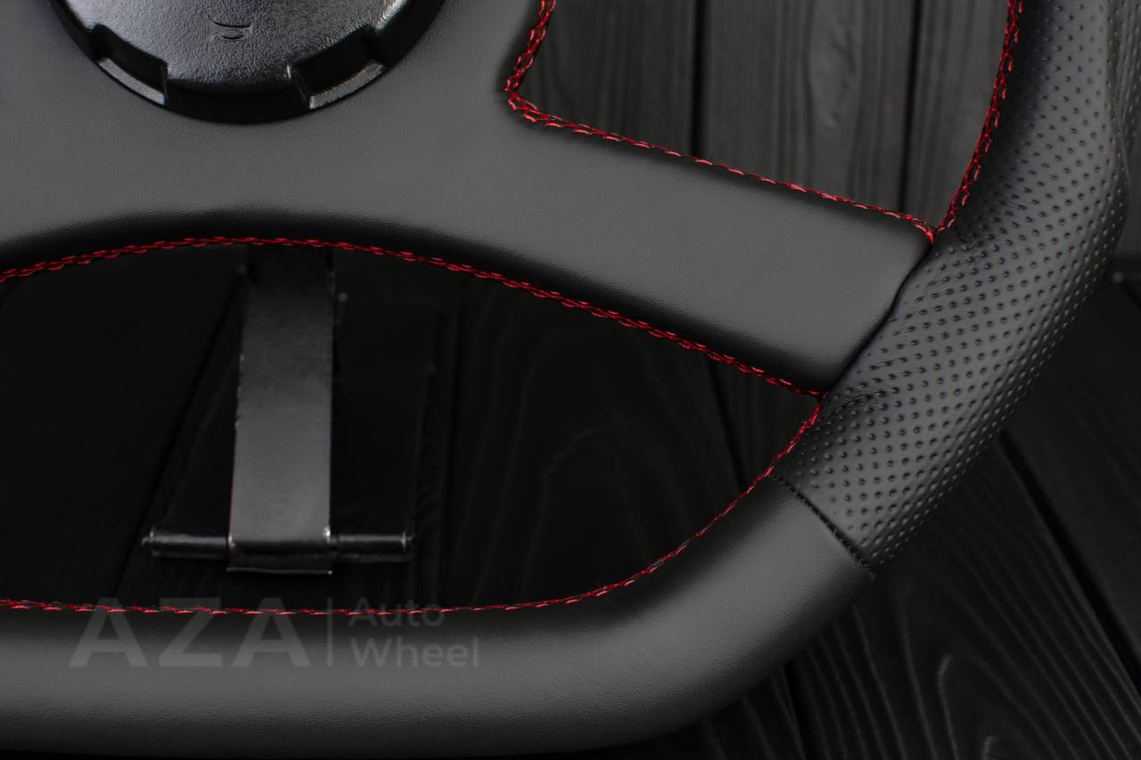 Steering wheel GM, OBS Silverado, Suburan (1988-1994) Flat top+Bottom Napa/Red stripe and detail (can be any color) - Image 13