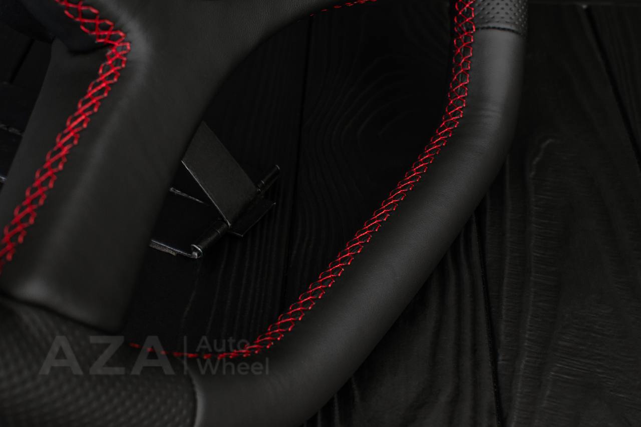 Steering wheel GM, OBS Silverado, Suburan (1988-1994) Flat top+Bottom Napa/Red stripe and detail (can be any color) - Image 14