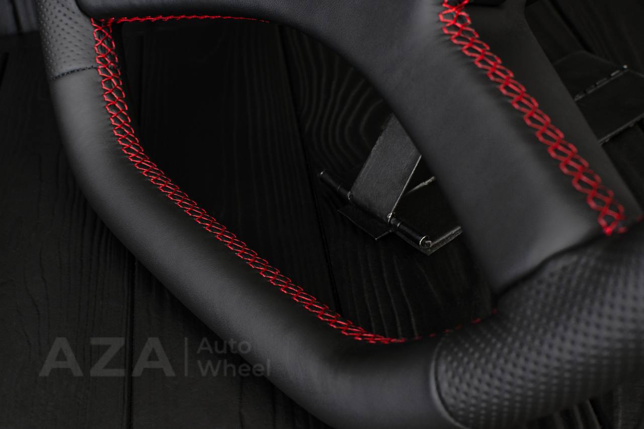 Steering wheel GM, OBS Silverado, Suburan (1988-1994) Flat top+Bottom Napa/Red stripe and detail (can be any color) - Image 15
