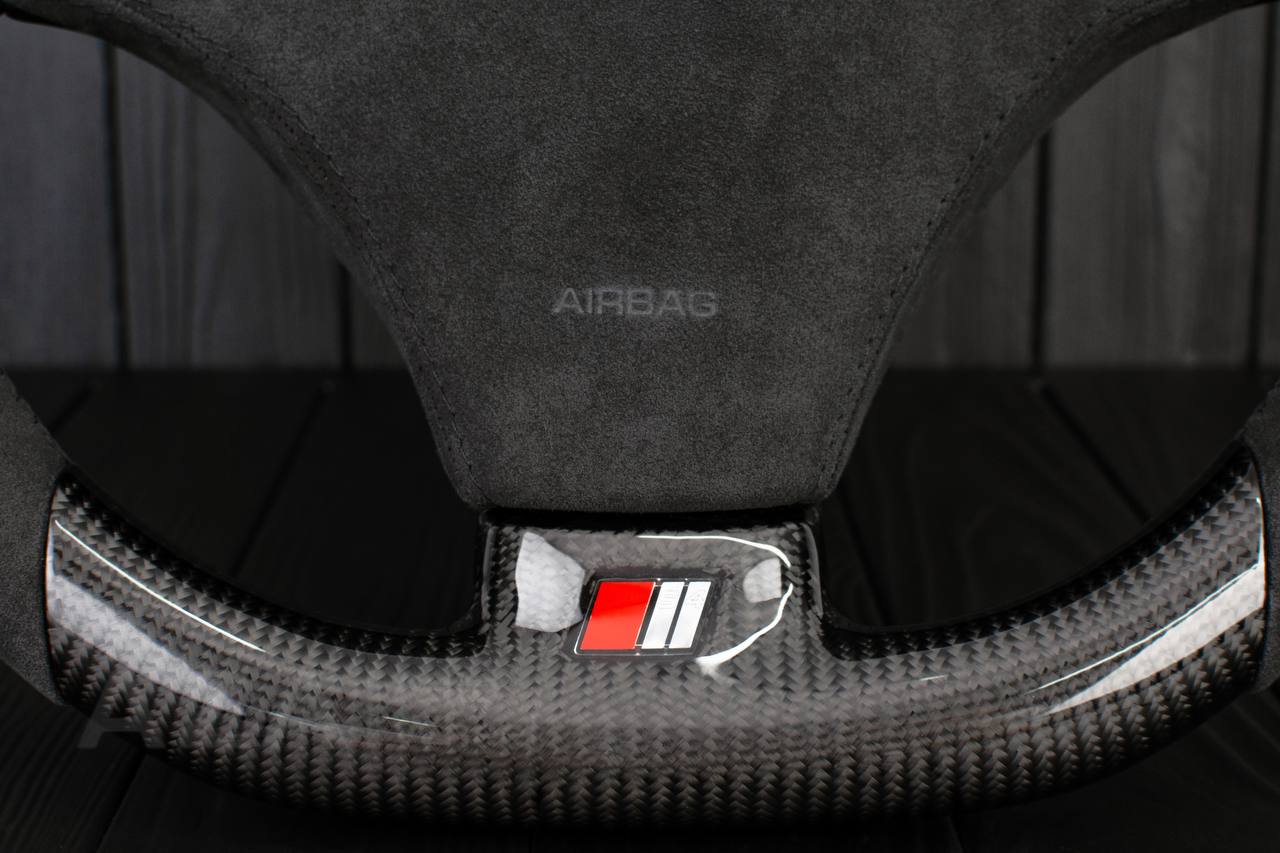 Steering Wheel Audi 1998-2002 S4 A4 Сustom Carbon Fiber/Alcantara/Yellow stripe (comes with cover) - Image 11
