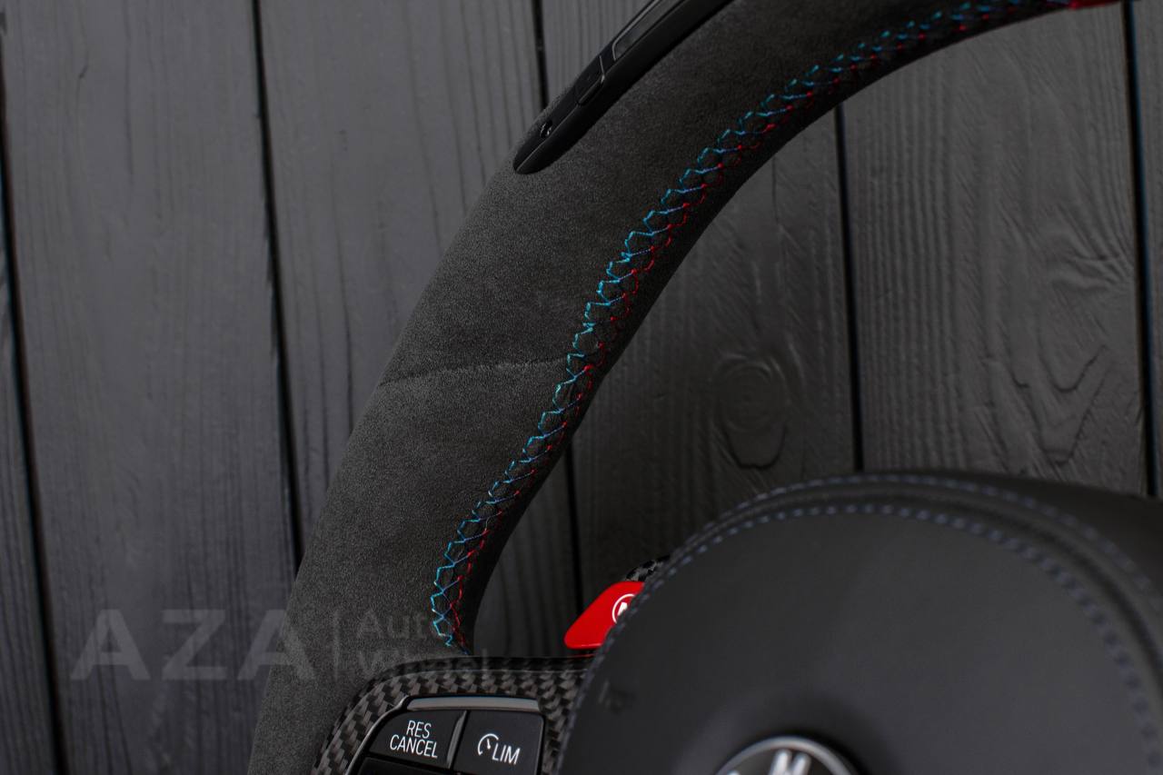 Steering wheel 2017+ BMW F90 M5 G80 M3 M4 M8 X5M X6M X3M X4M Heated Carbon fiber trims+paddles/Alcantara/Led screen - Image 10